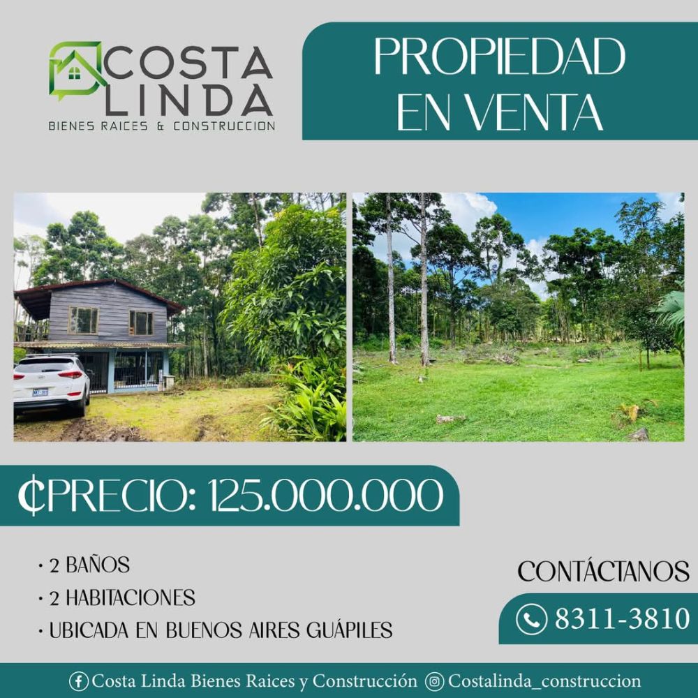 Casa en Venta en Guapiles, Costa Rica