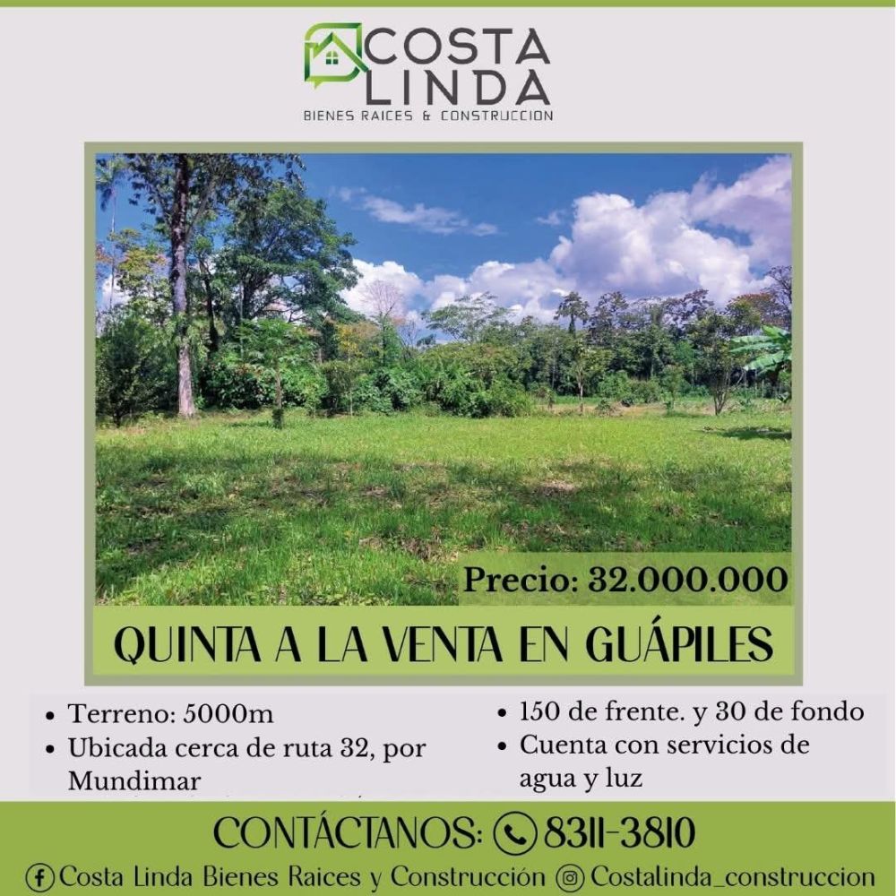 Tierras de cultivo en Venta en Guapiles, Costa Rica