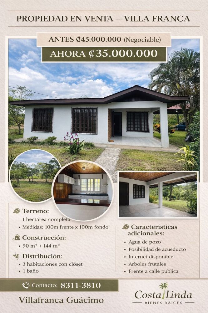 Propiedad en Guapiles, Costa Rica, Guapiles